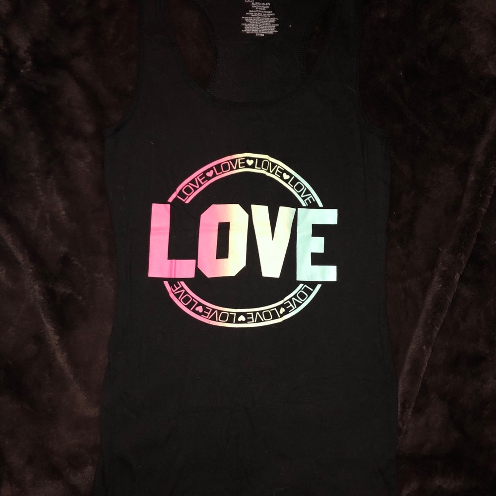 Black and neon love tank